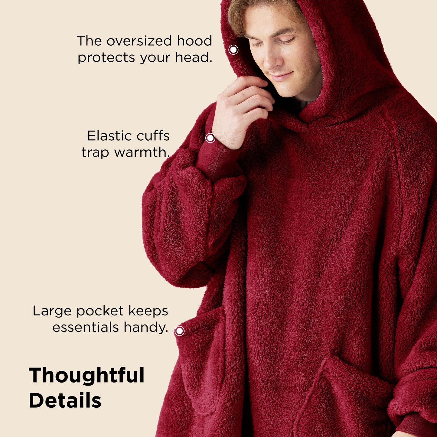 GentleSoft® Shaggy Sherpa Blanket Hoodie