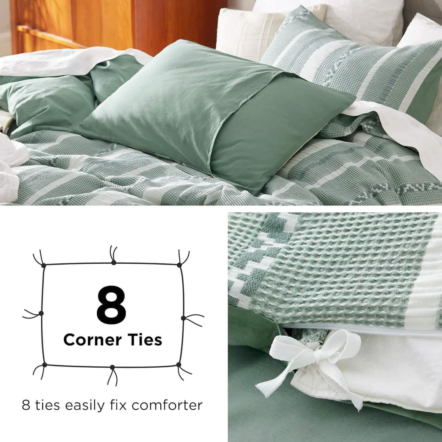 GentleSoft™ Cotton Boho Waffle Weave Duvet Cover Set