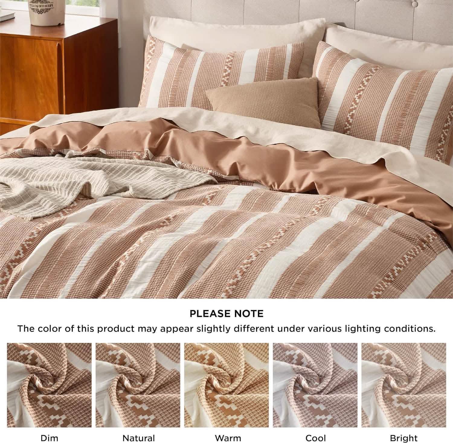 GentleSoft™ Cotton Boho Waffle Weave Duvet Cover Set