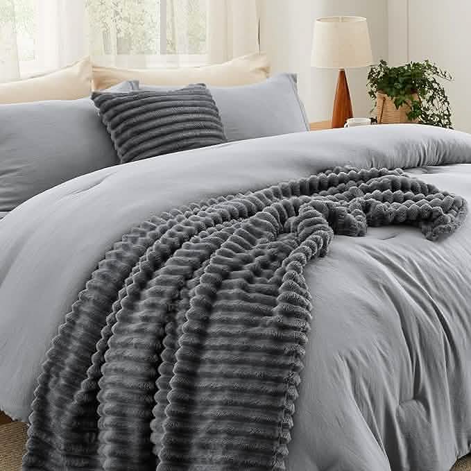 GentleSoft™ Checkered Comforter Set Striped