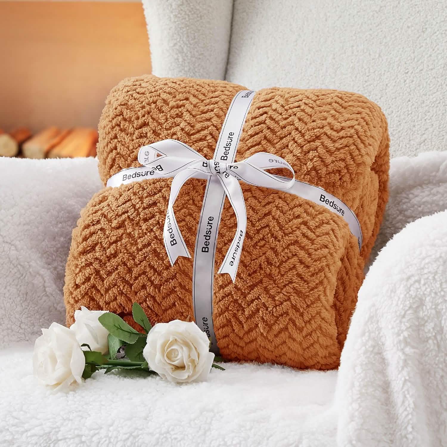 GentleSoft™ Chevron Sherpa Fleece Blanket