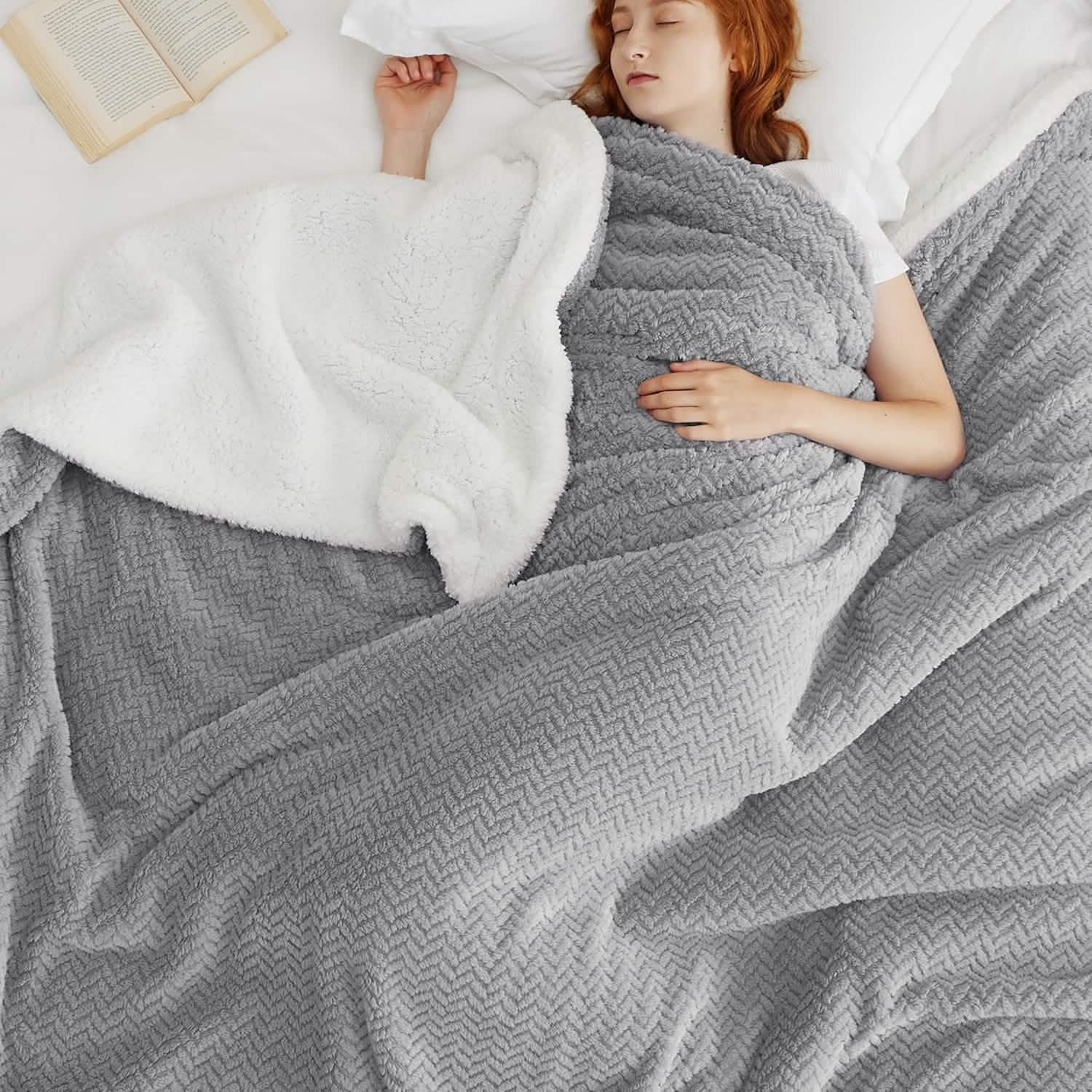 GentleSoft™ Chevron Sherpa Fleece Blanket