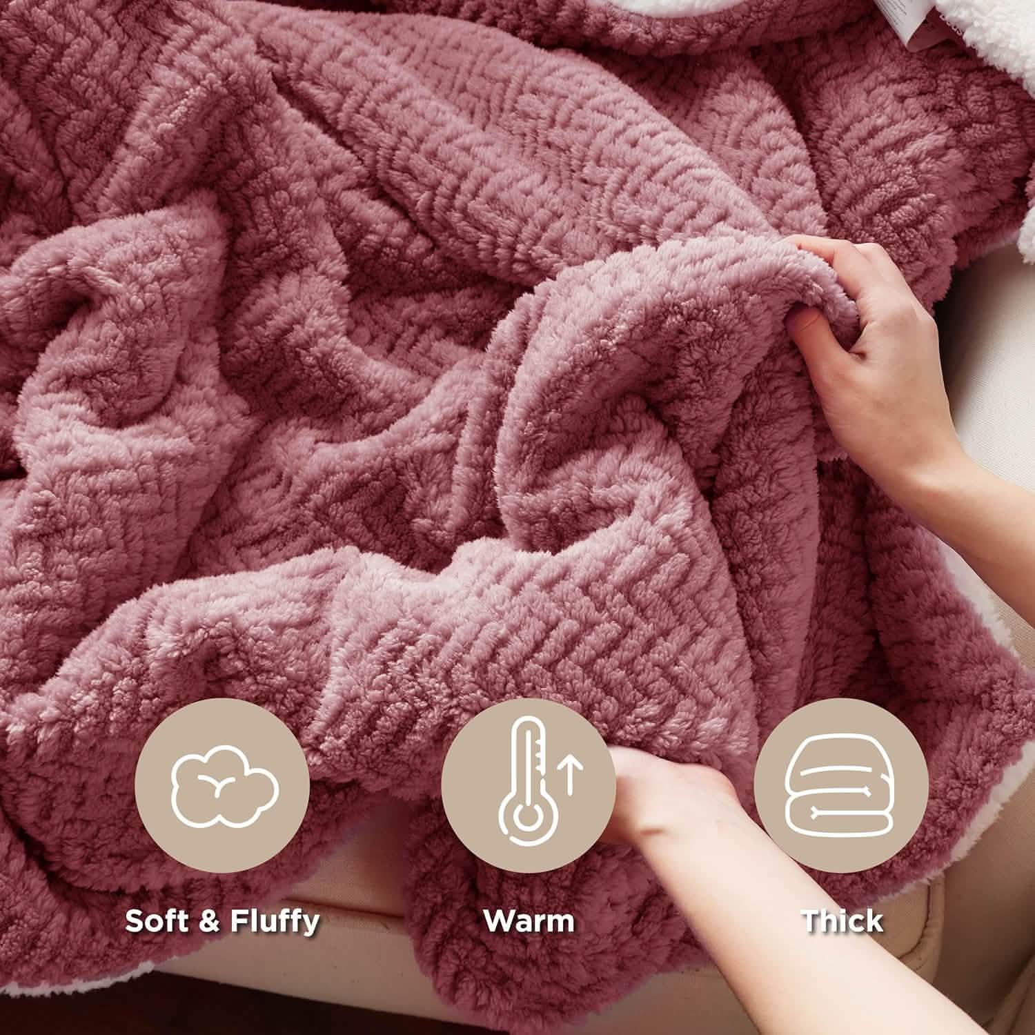 GentleSoft™ Chevron Sherpa Fleece Blanket