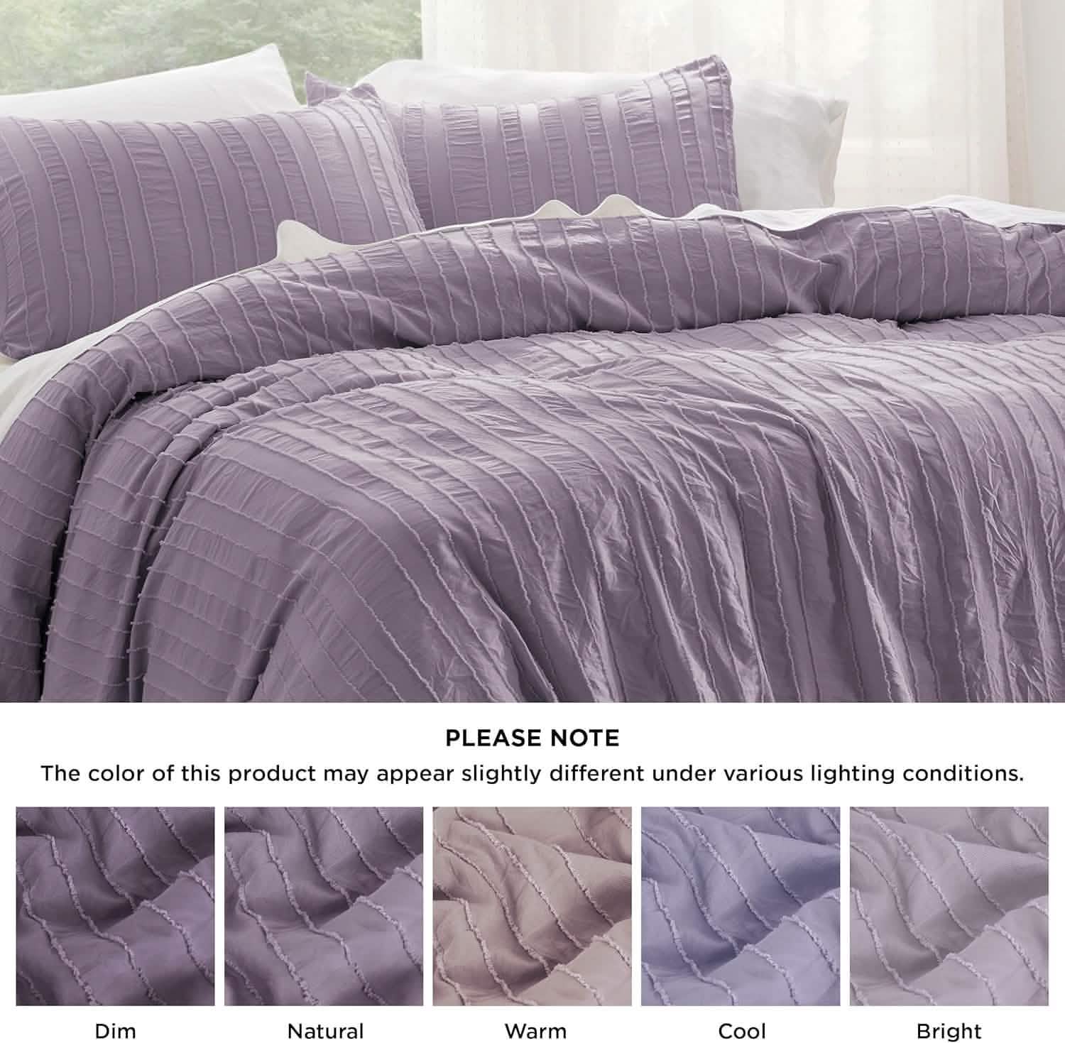 GentleSoft™ Striped Tufted Embroidery Duvet Cover Set
