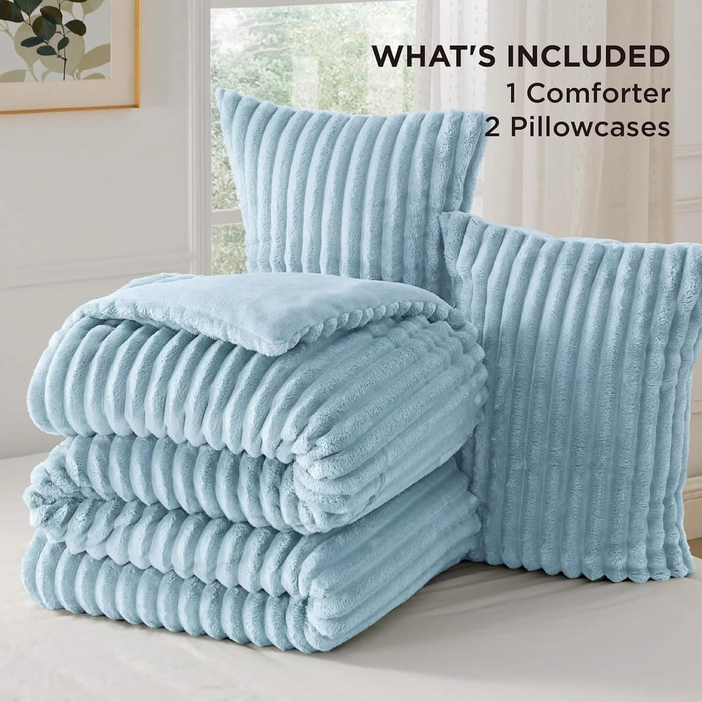 GentleSoft™ Striped Flannel Comforter Set