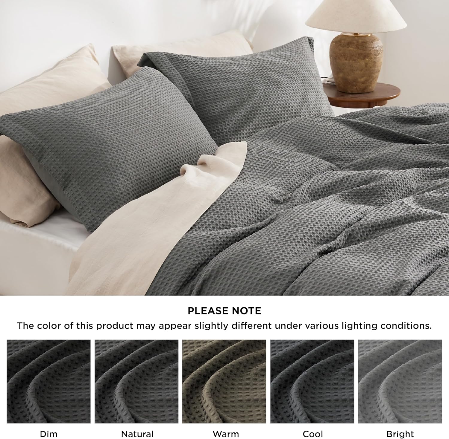 GentleSoft™ Polyester Microfiber Waffle Duvet Weave Duvet Cover Set