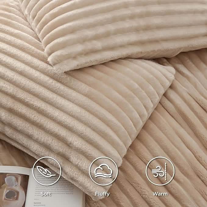 GentleSoft™ Striped Flannel Duvet Cover Set