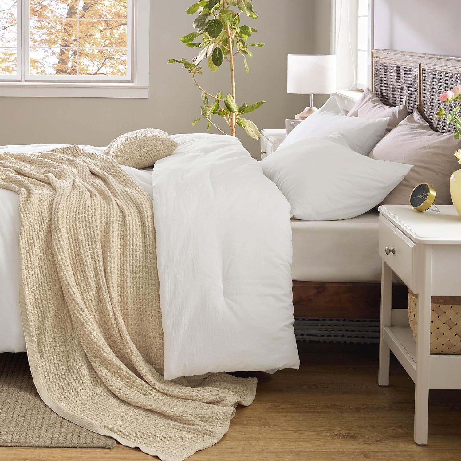 GentleSoft™ 5 Piece Cotton Waffle Weave Bed-in-a-bag