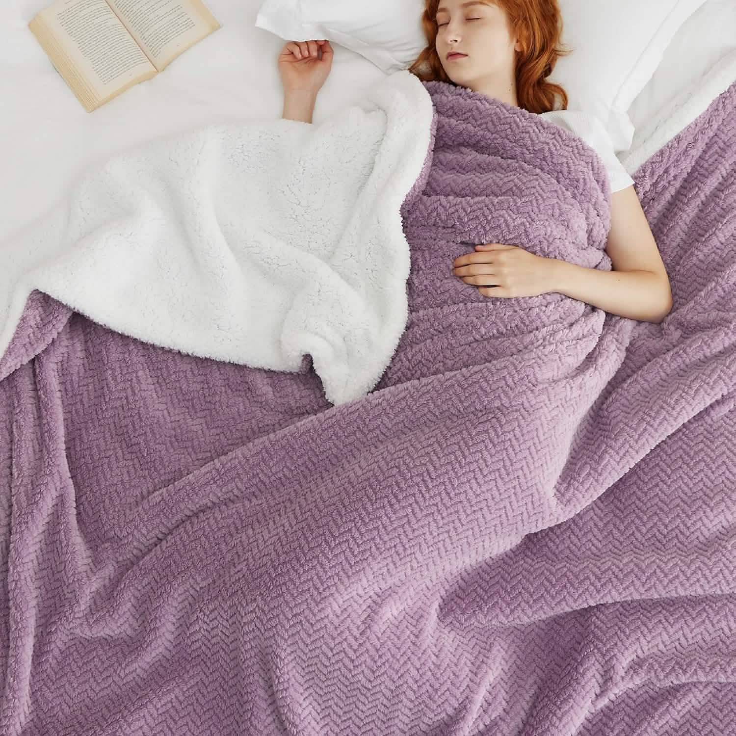GentleSoft™ Chevron Sherpa Fleece Blanket