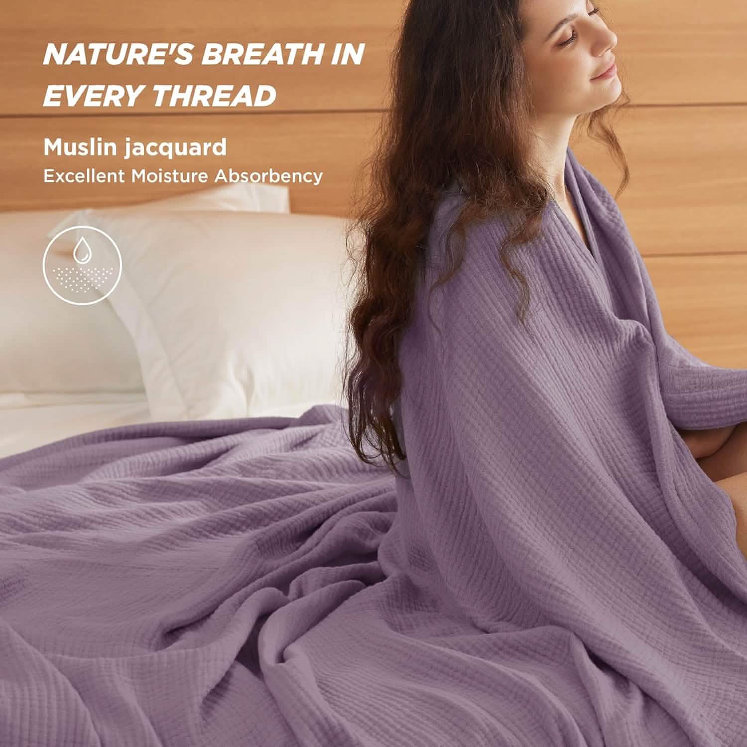 GentleSoft™ 100% Cotton Gauze Spring Throw Blanket