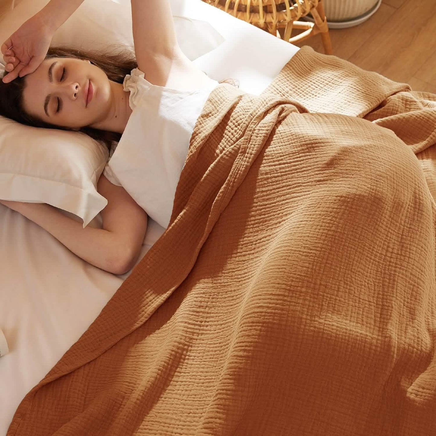 GentleSoft™ 100% Cotton Gauze Spring Throw Blanket