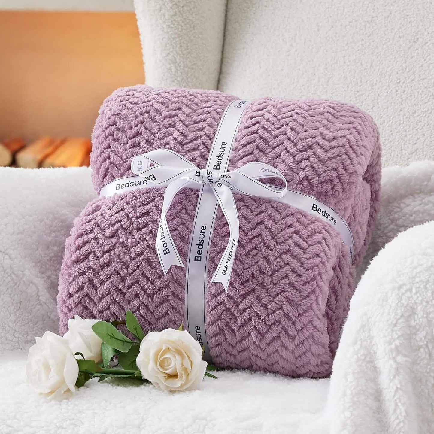 GentleSoft™ Chevron Sherpa Fleece Blanket