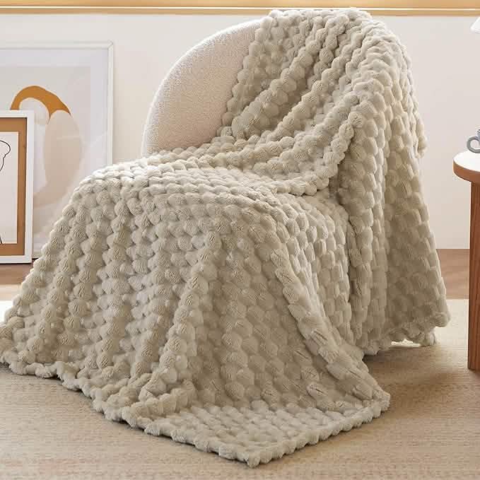 GentleSoft™ Textured Bubble Flannel Fleece Blanket
