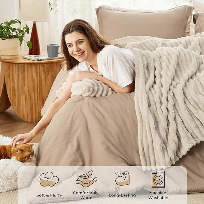 GentleSoft™ Checkered Comforter Set Striped