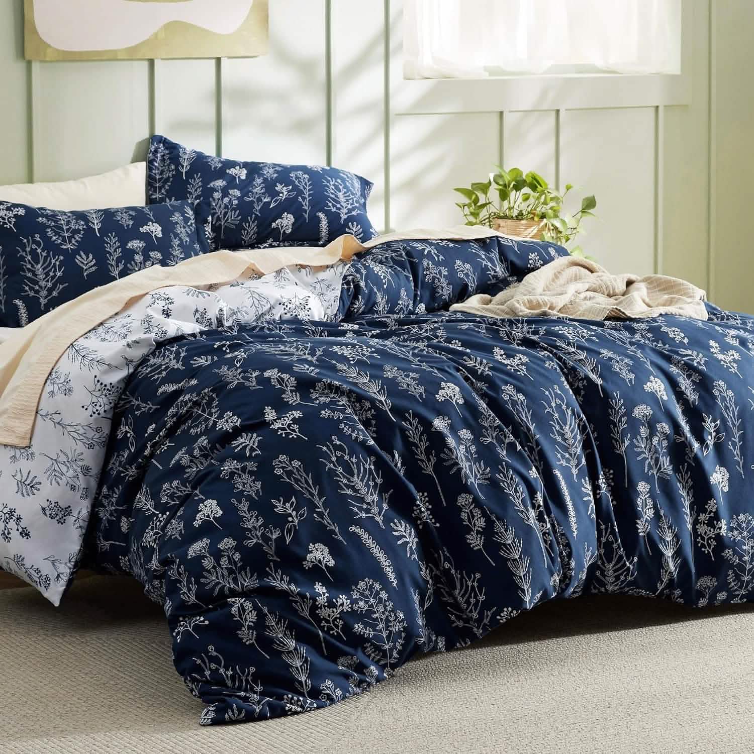 GentleSoft™ Reversible Floral Print Duvet Cover Set