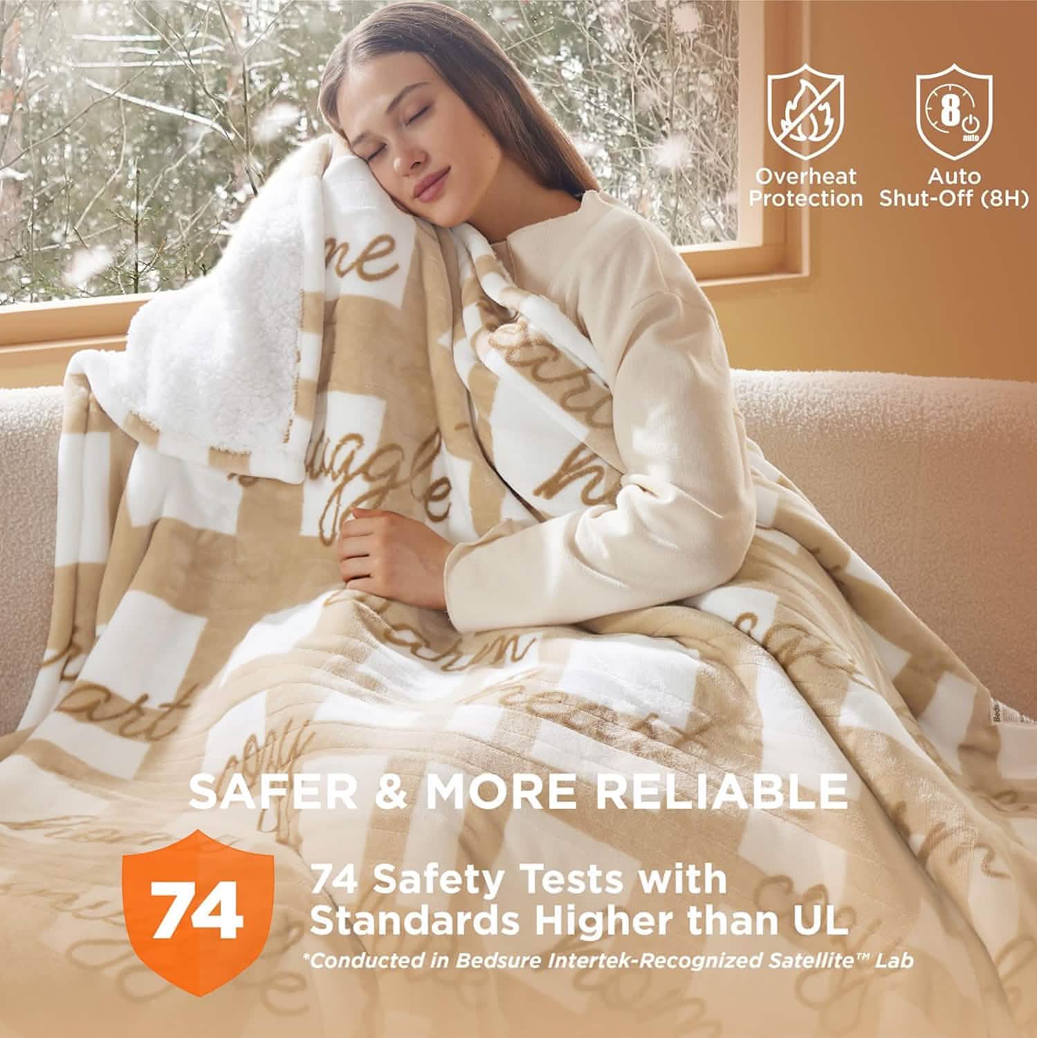 GentleSoft™ Christmas Printed Flannel Heated Blanket