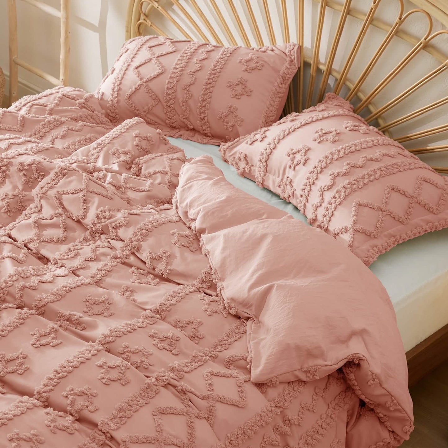 GentleSoft™ Boho Tufted Embroidery Duvet Cover Set