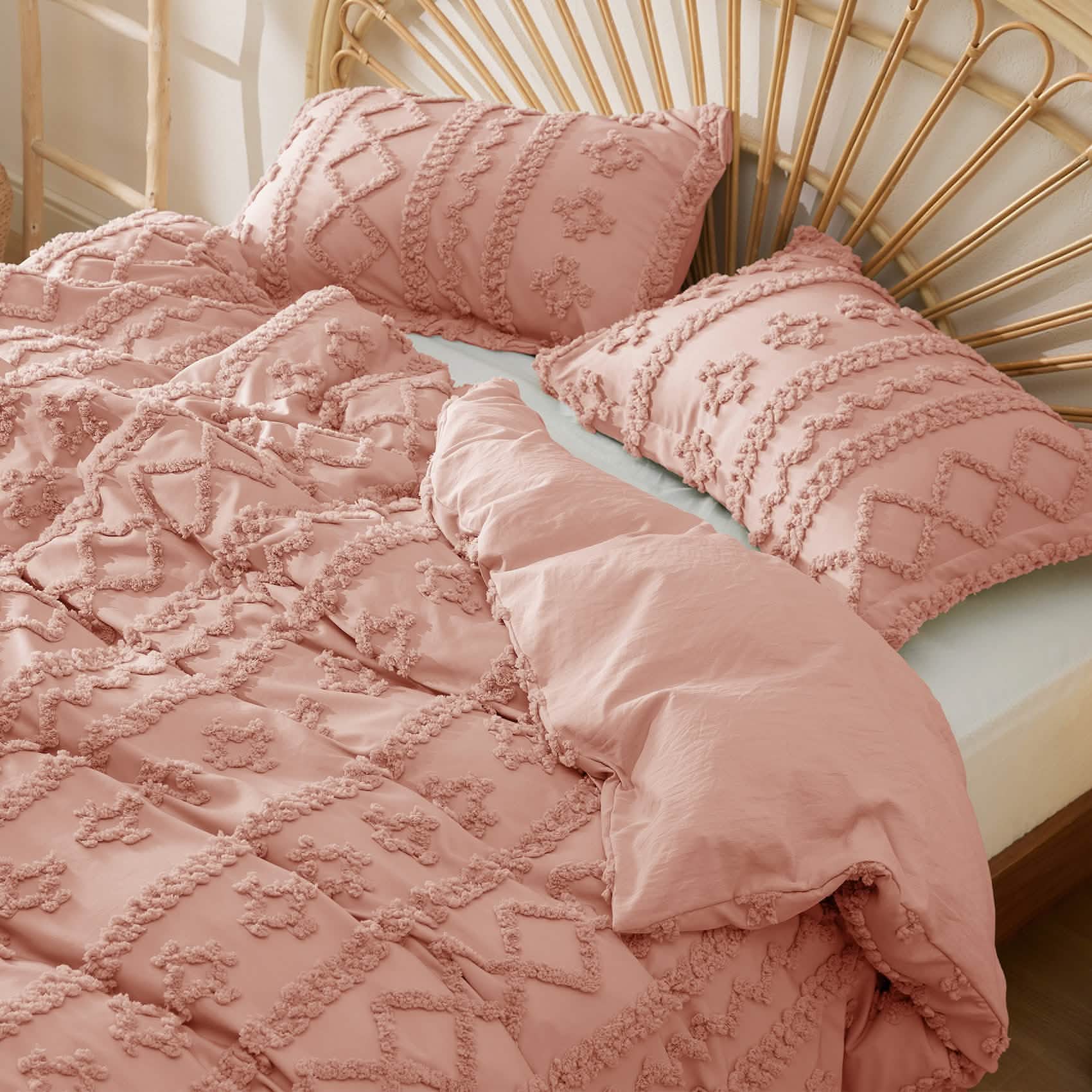 GentleSoft™ Boho Tufted Embroidery Duvet Cover Set