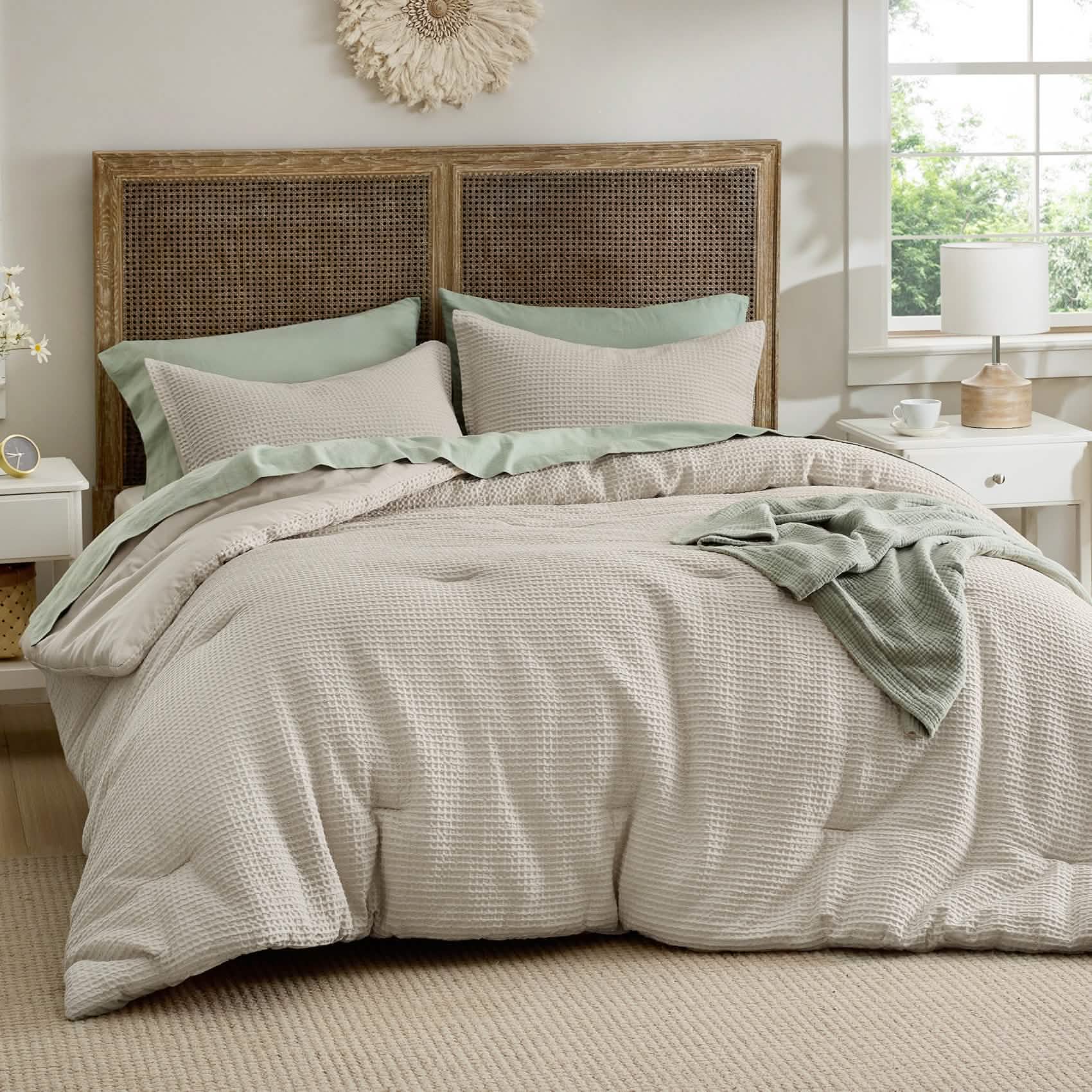 GentleSoft™ Cotton Waffle Weave Comforter Set