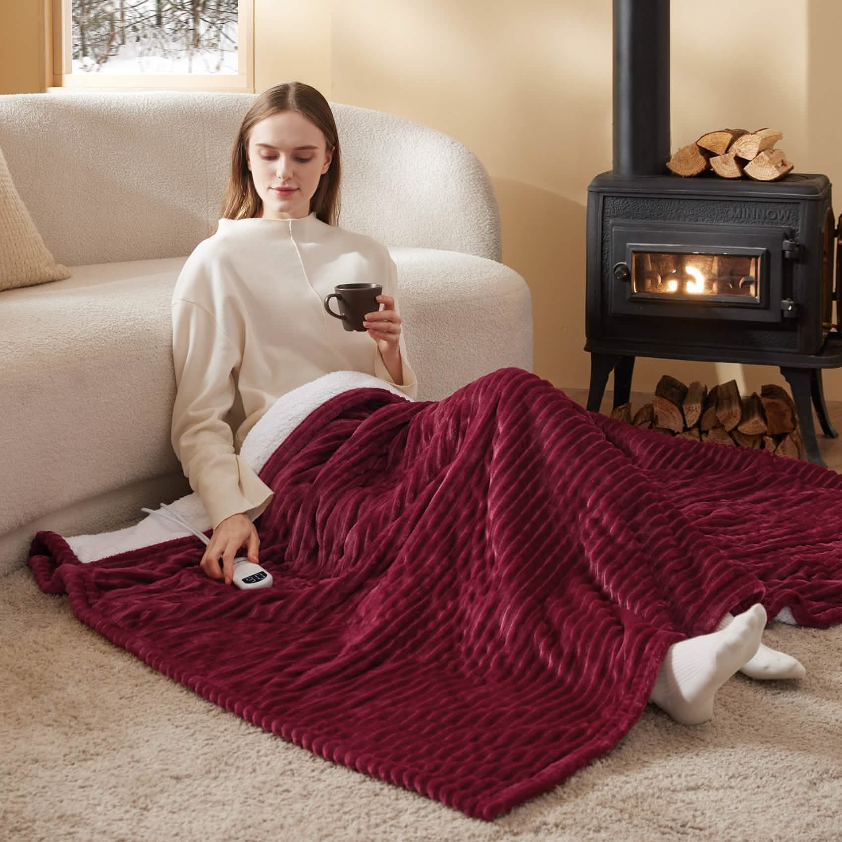 GentleSoft™ Ribbed Flannel Heated Blanket