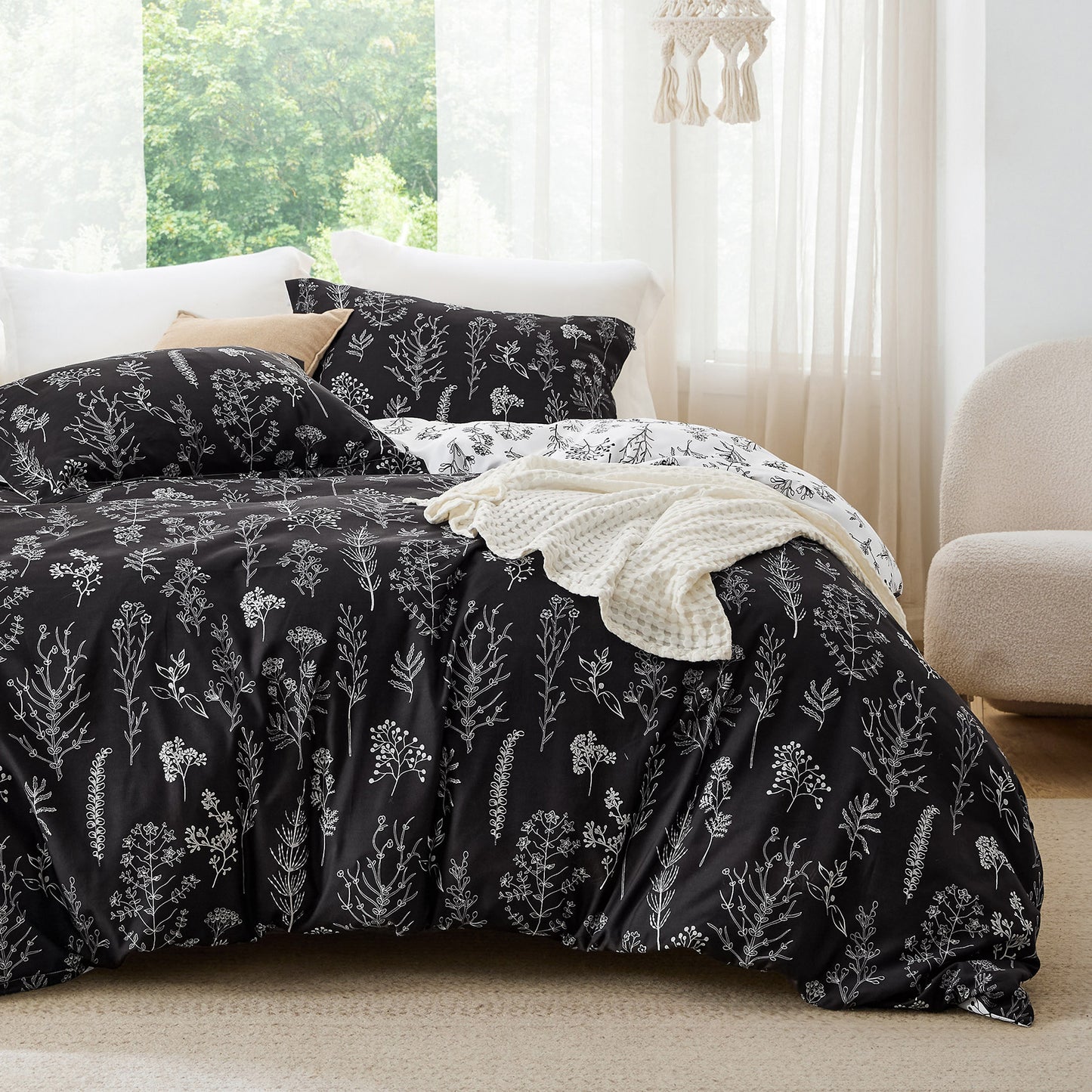 GentleSoft® Reversible Floral Print Duvet Cover Set