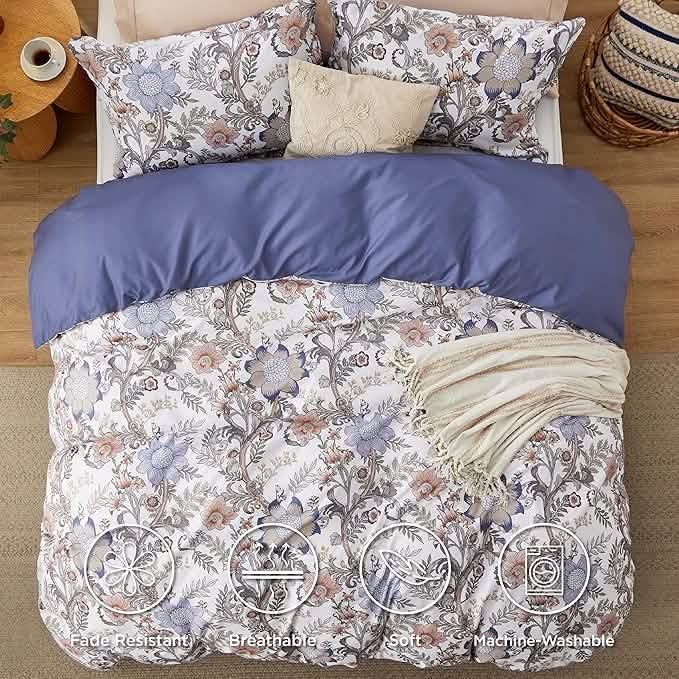 GentleSoft™ Reversible Floral Duvet Cover Set