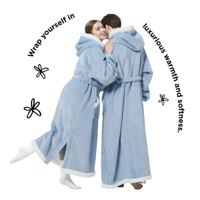 Sherpa Fleece Long Blanket Hoodie