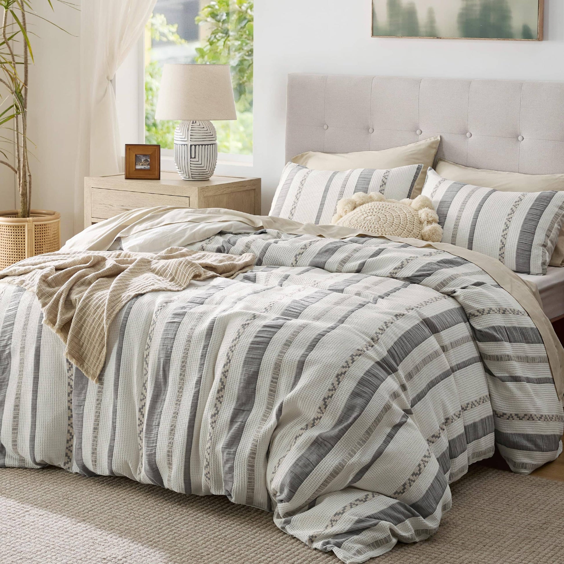 GentleSoft™ Cotton Boho Waffle Weave Duvet Cover Set