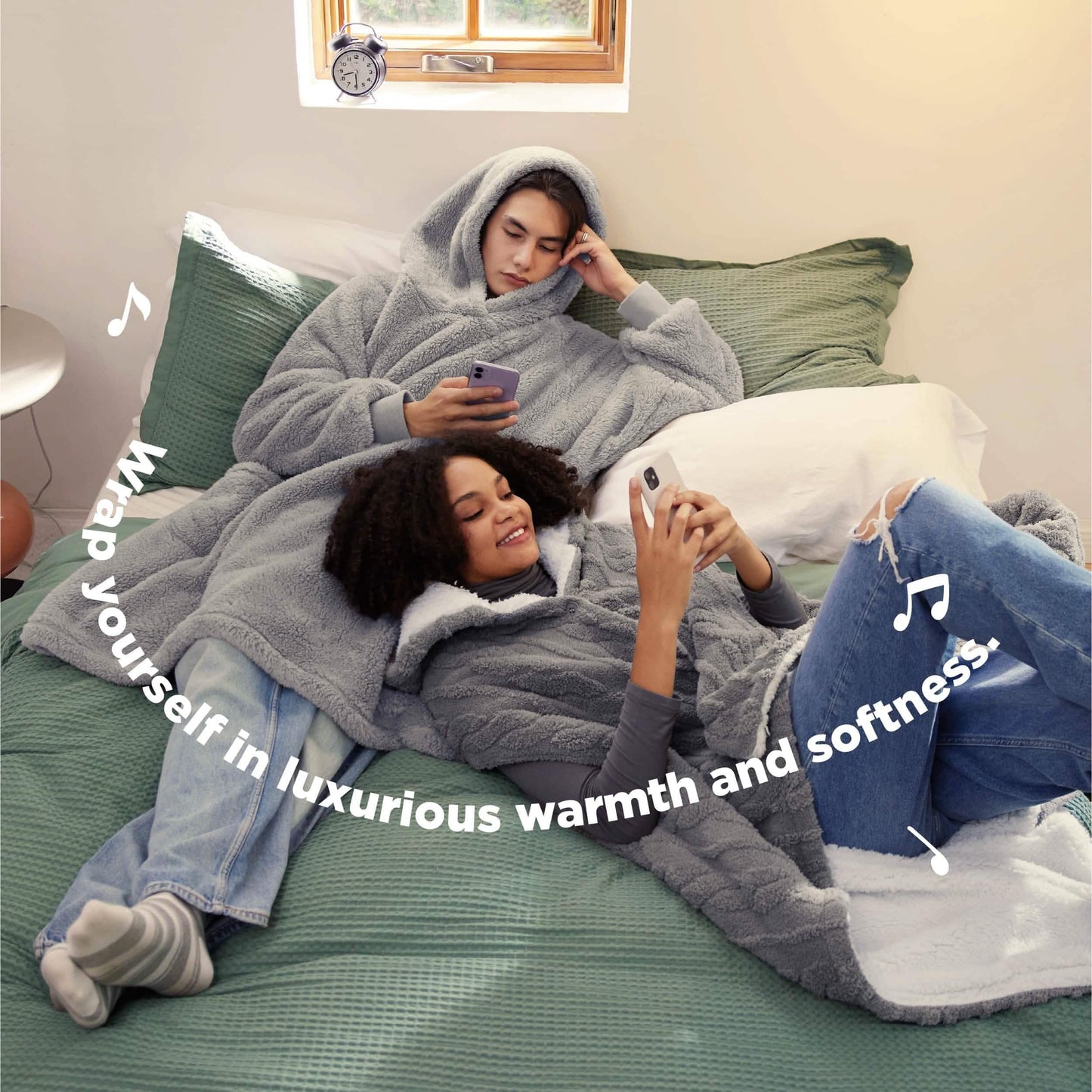 GentleSoft™ Shaggy Sherpa Blanket Hoodie