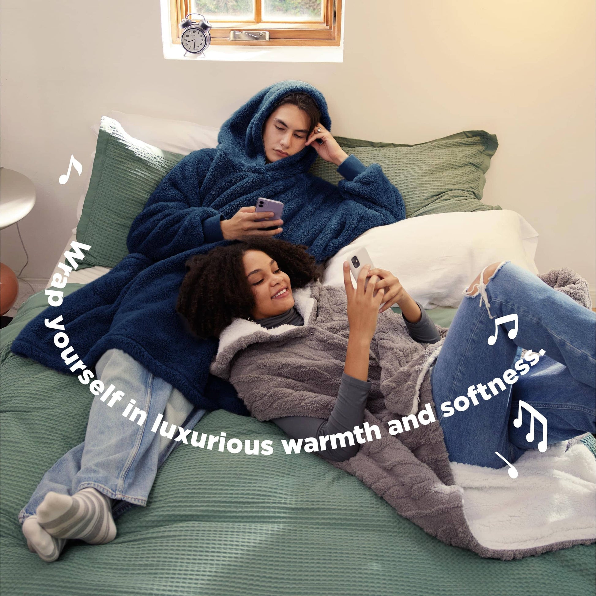 GentleSoft™ Shaggy Sherpa Blanket Hoodie