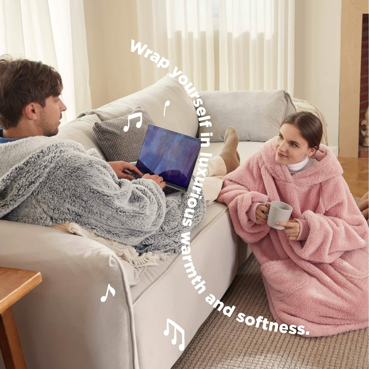 GentleSoft™ Shaggy Sherpa Blanket Hoodie