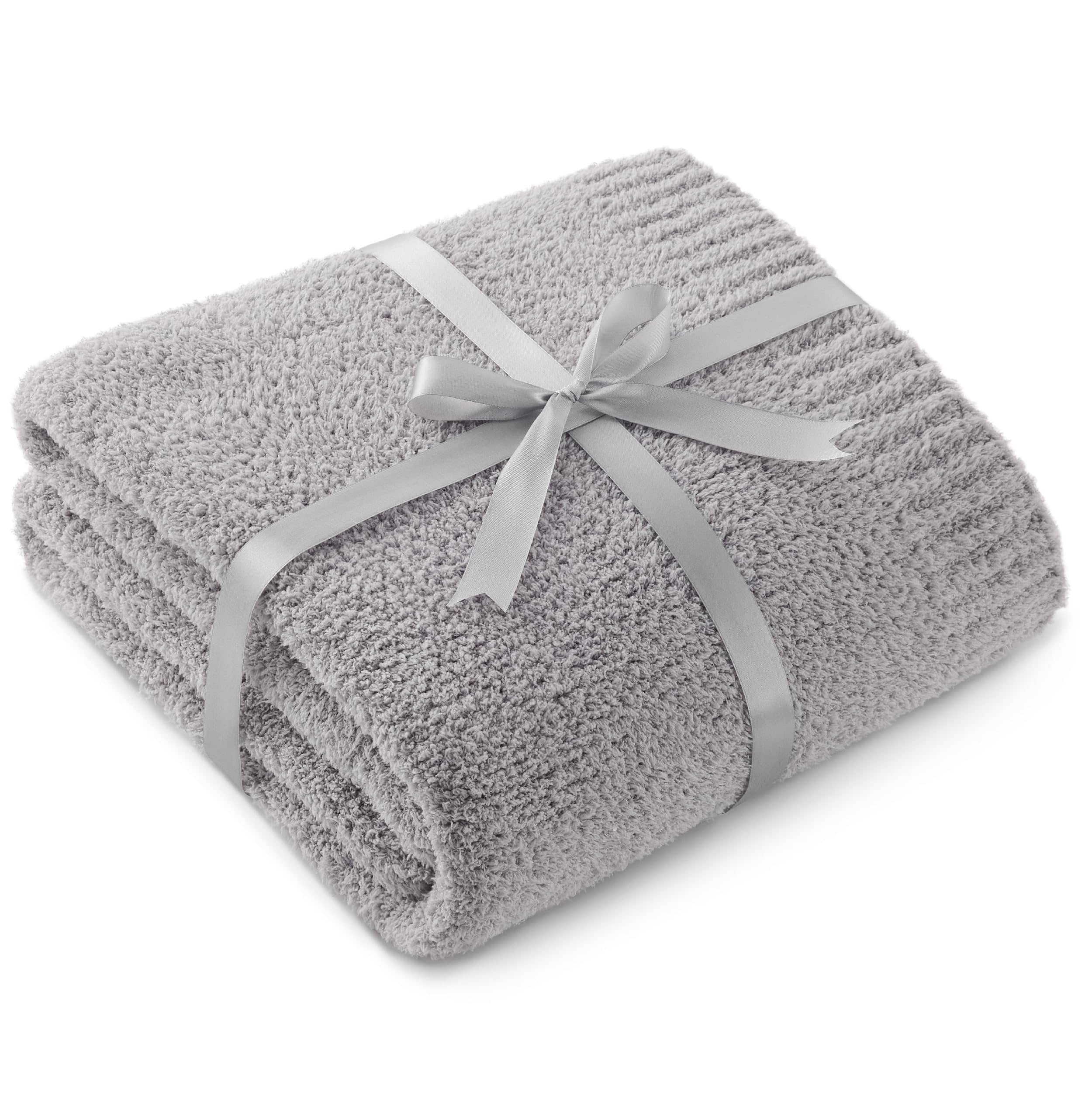 Bedsure Fluffy Fuzzy Plush Knit Throw Blanket