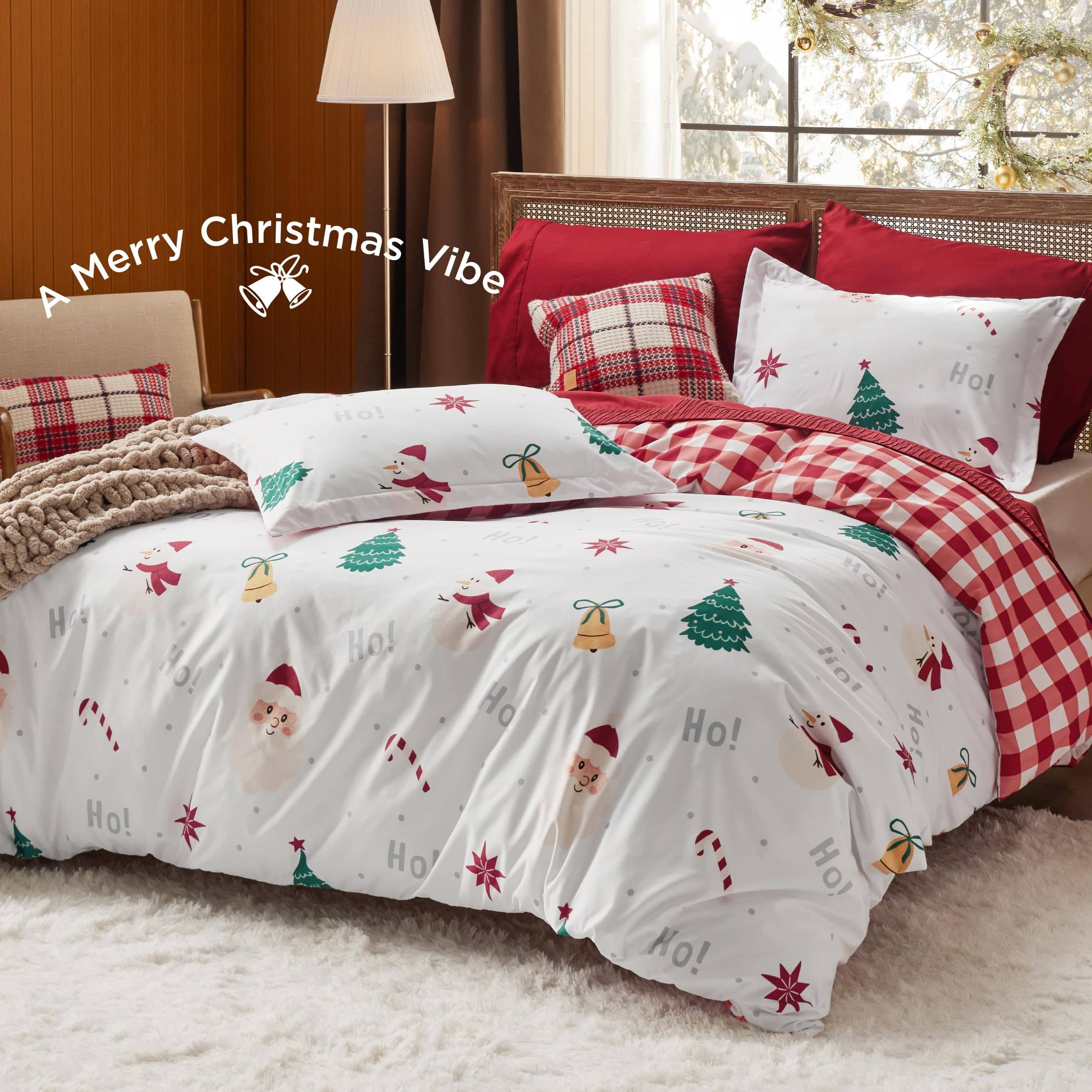 Bedsure Christmas Santa Duvet Cover Set