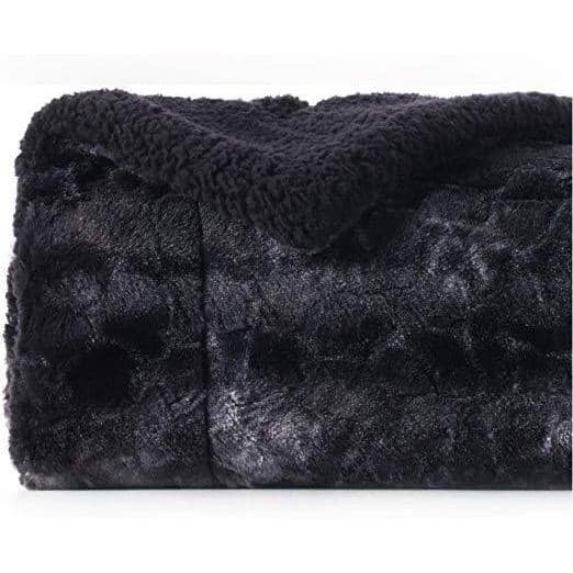 Faux Fur and Sherpa Tie-dye Reversable Blanket soft