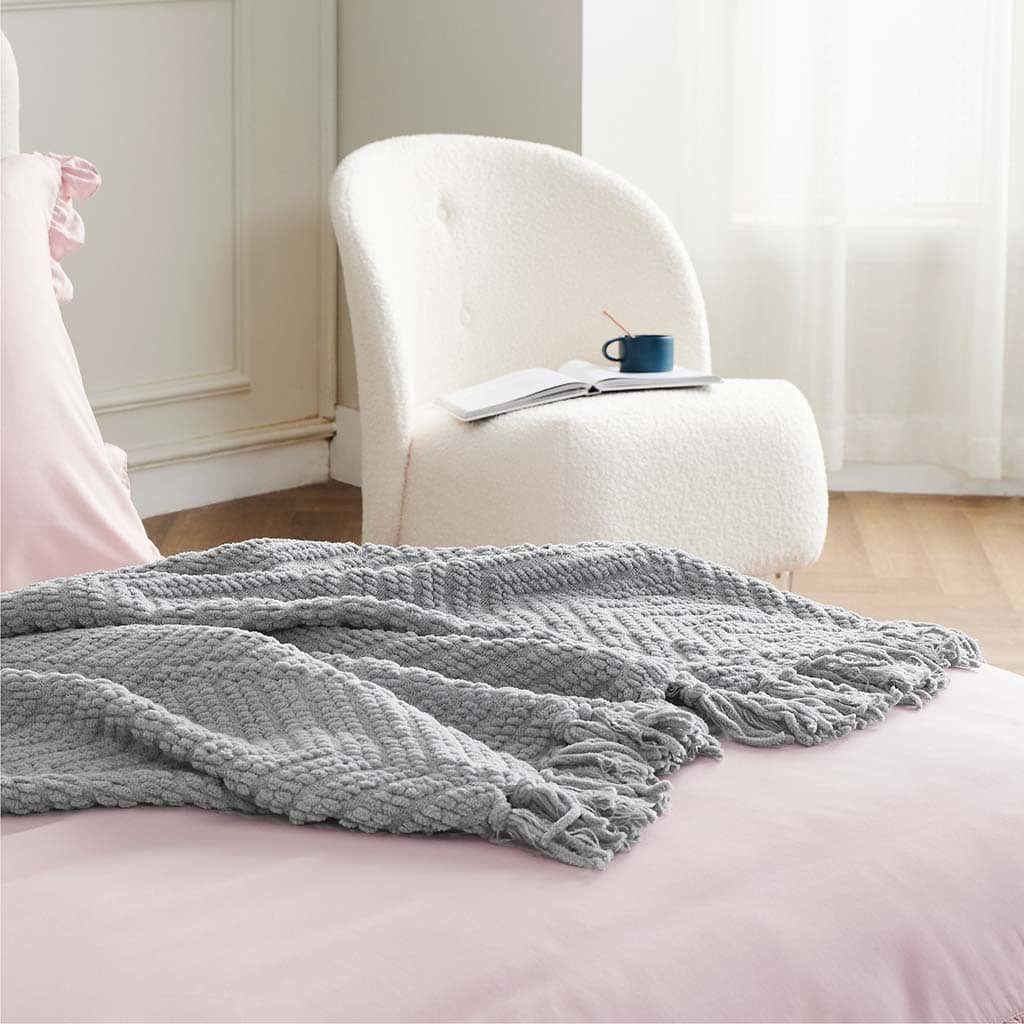 Versatile Knit Woven Chenille Blanket
