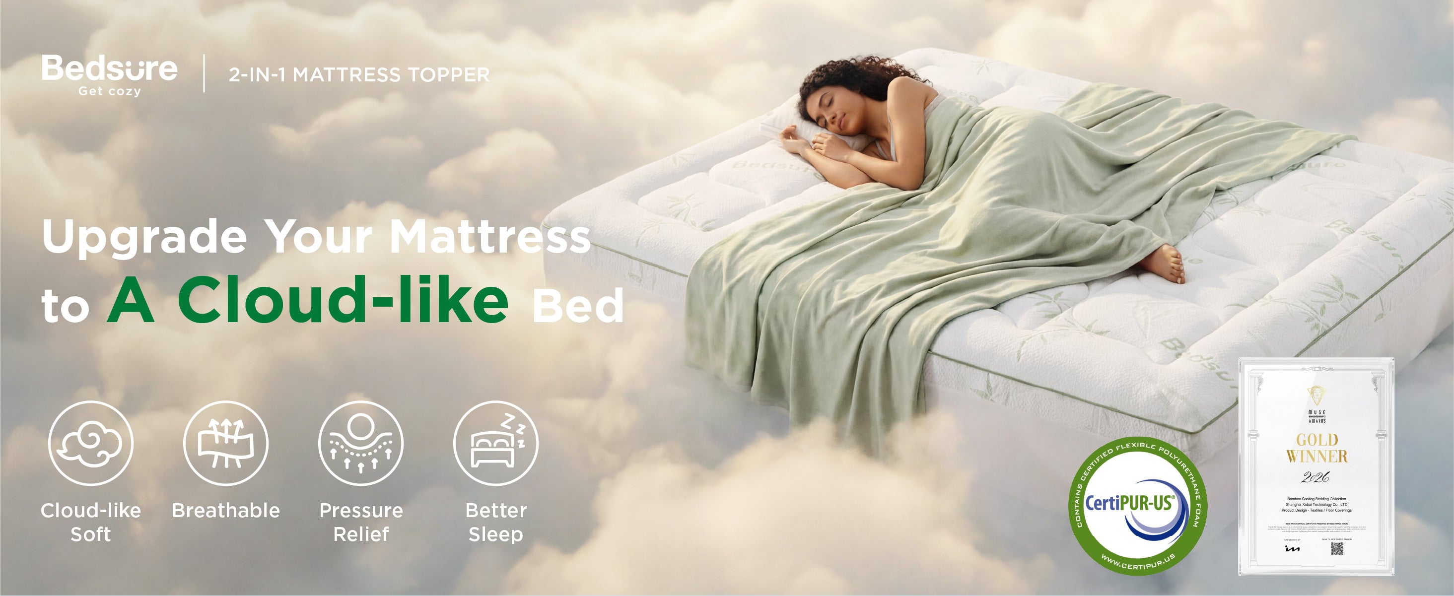 Bedsure 2-in-1 Mattress Topper