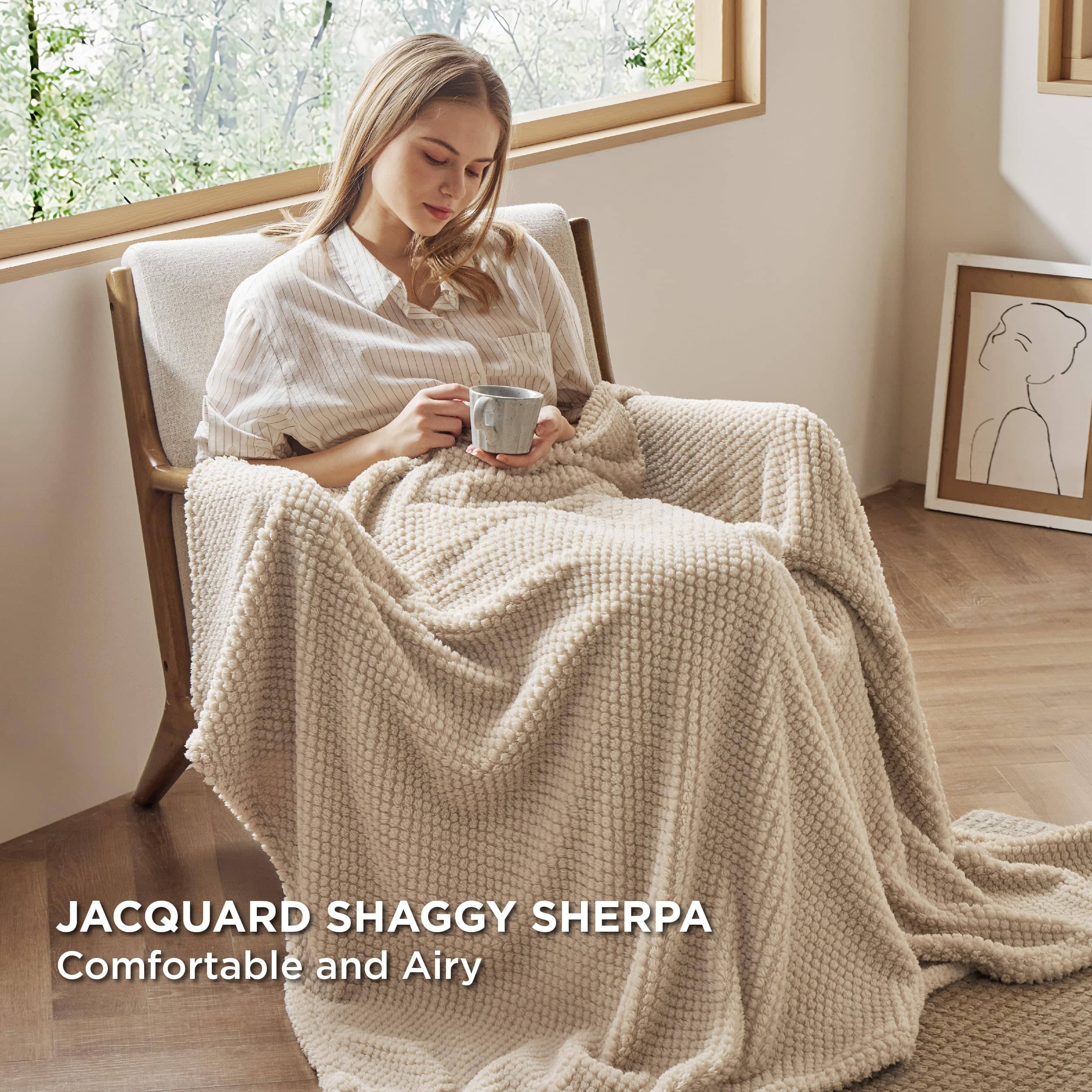 Arch Shaggy Sherpa Fleece Blanket