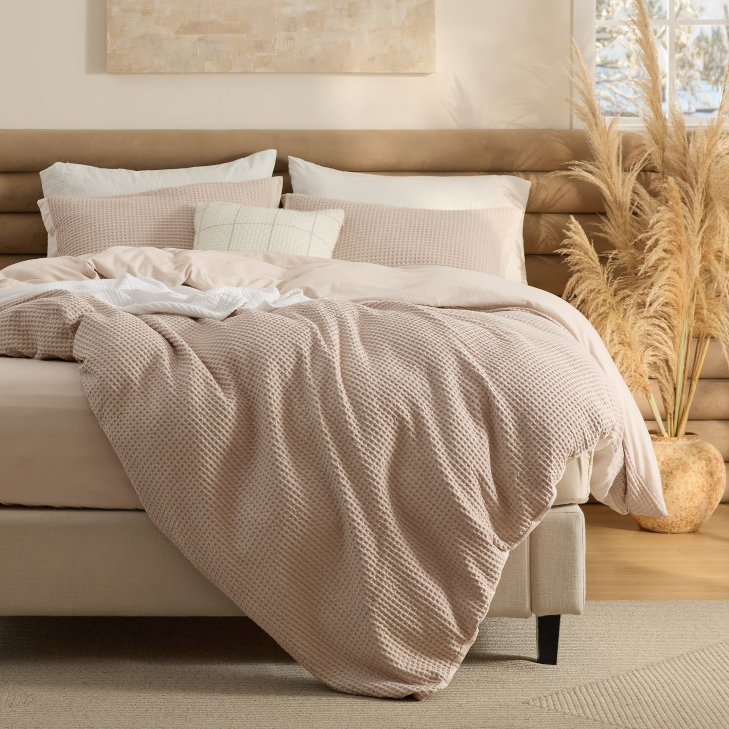 GentleSoft® Cotton Waffle Duvet Cover Set