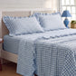 Ruffled Cotton-Like Gingham Sheet Set