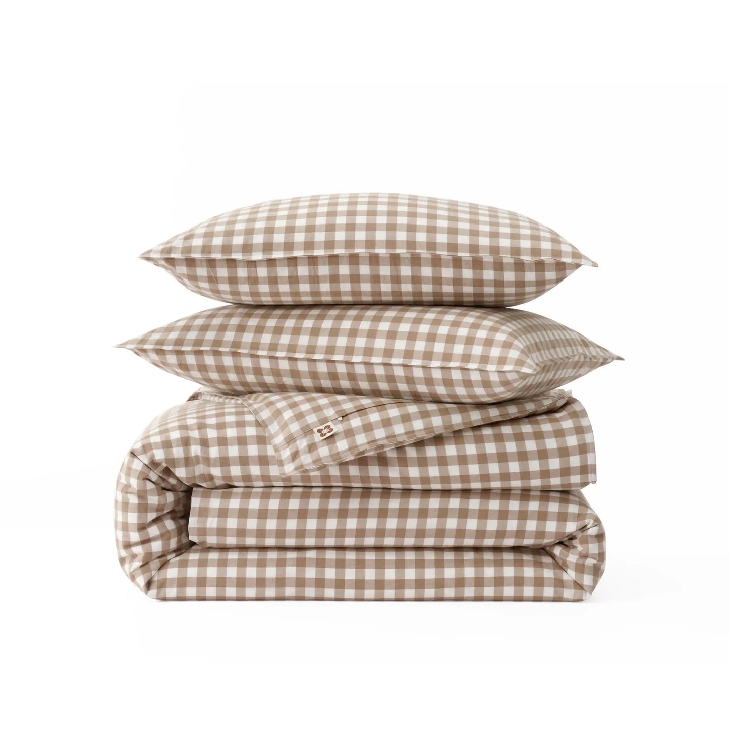 PureWoven Washed Cotton Gingham Duvet Cover Set