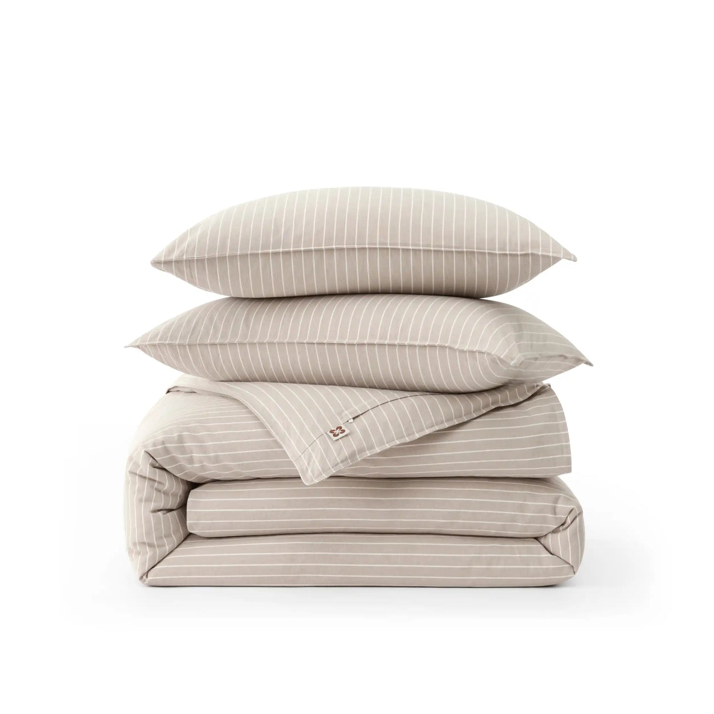 PureWoven Washed Cotton Striped Duvet Cover Set