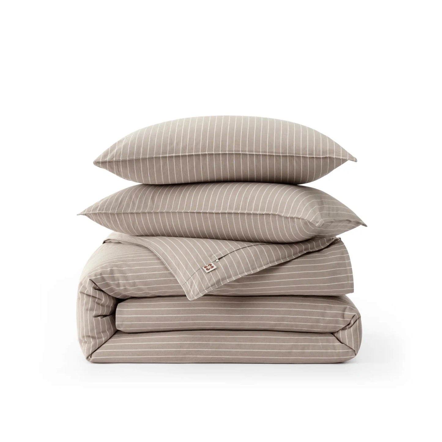 PureWoven Washed Cotton Striped Duvet Cover Set