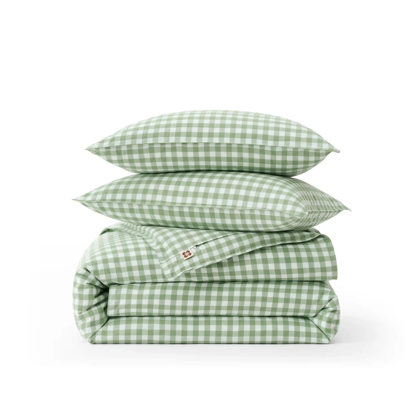 PureWoven Washed Cotton Gingham Duvet Cover Set