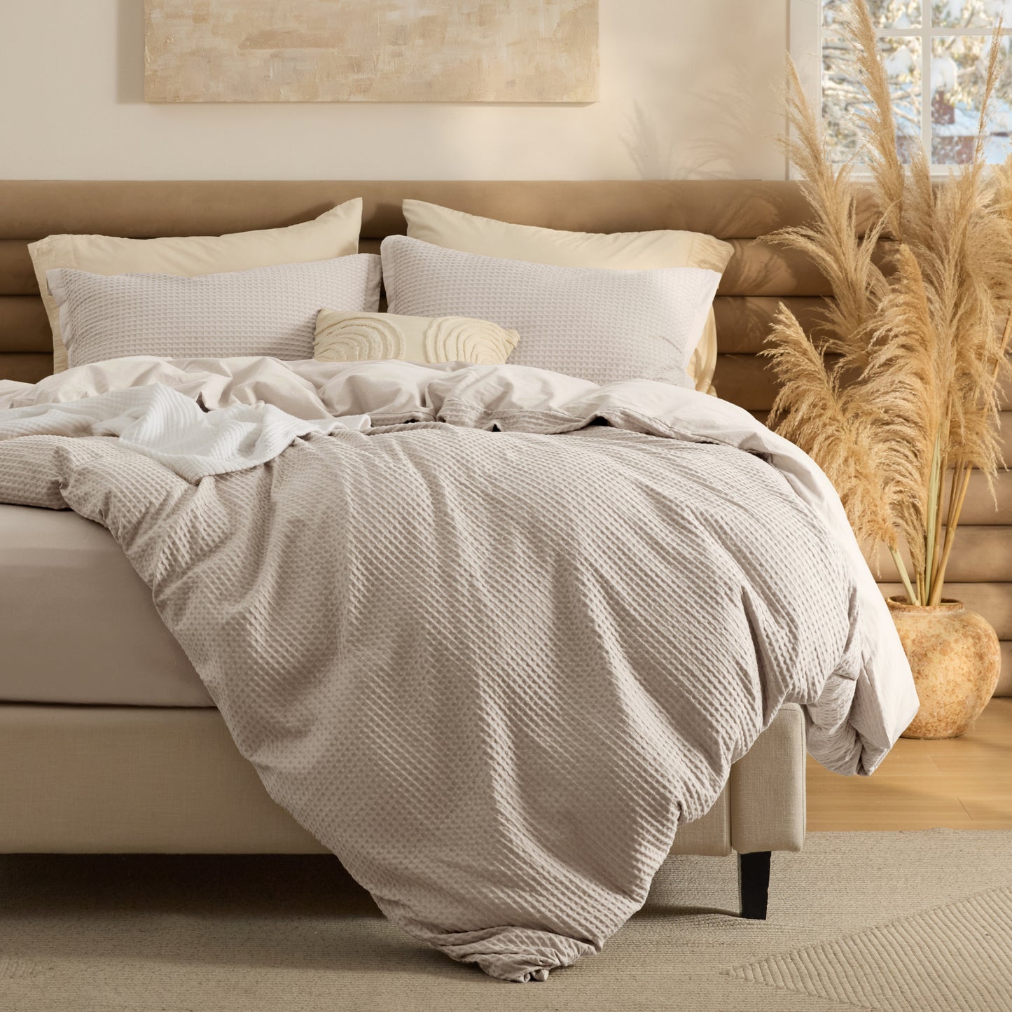 GentleSoft® Cotton Waffle Duvet Cover Set