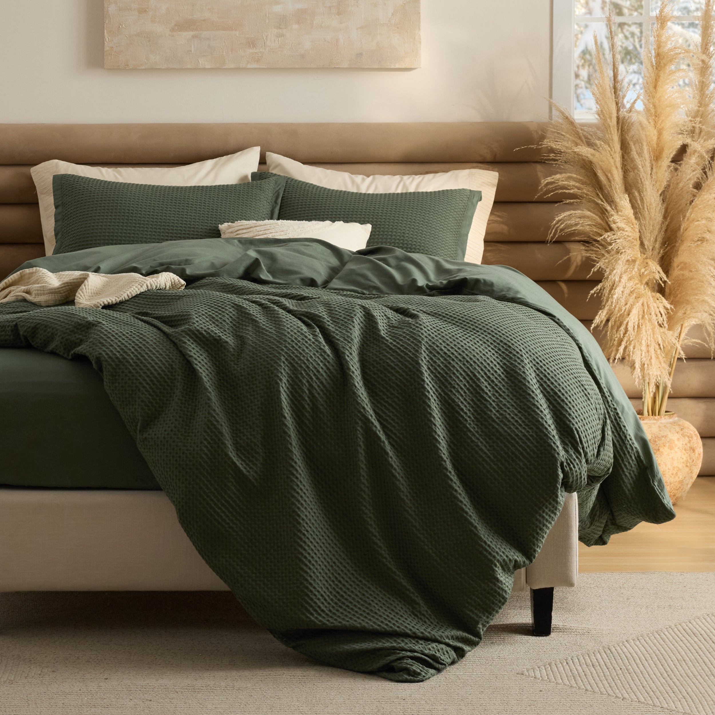 PureWoven™ Cotton Waffle Duvet Cover Set