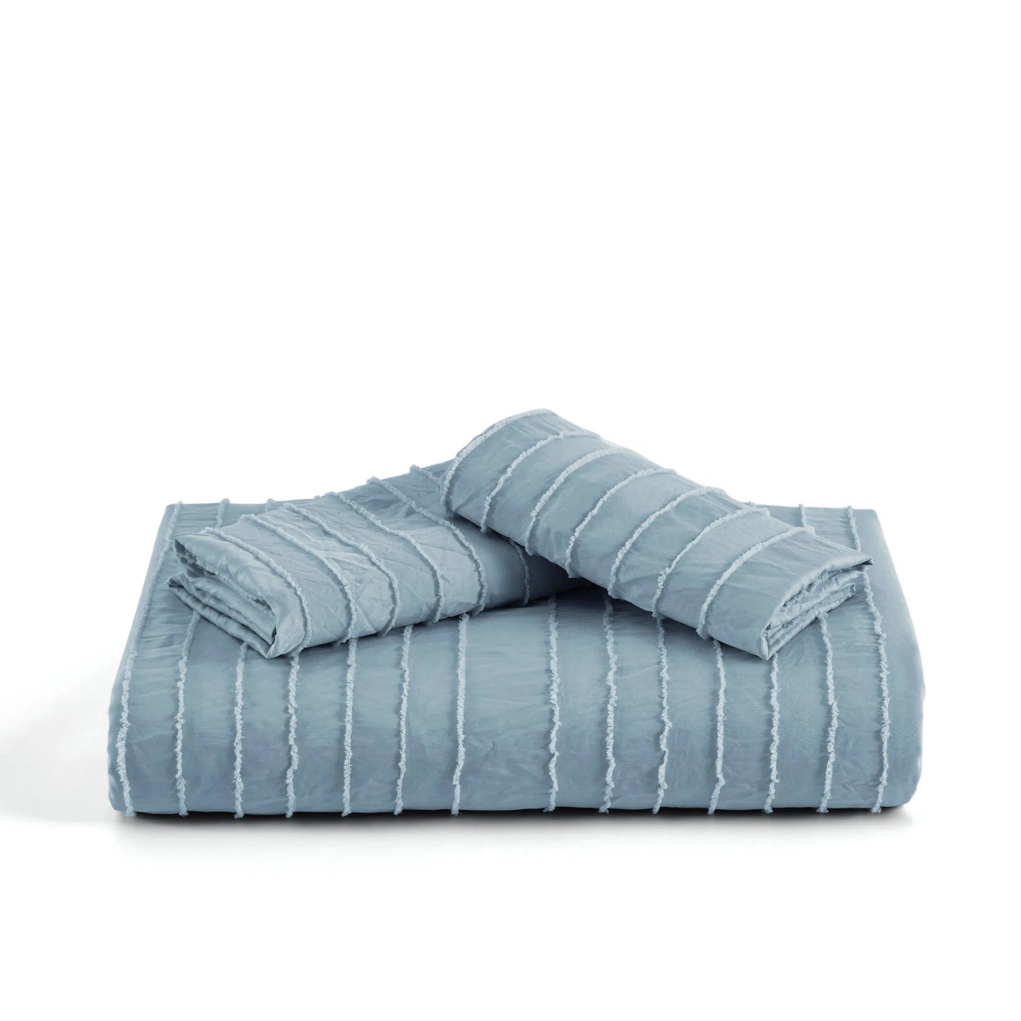Striped Tufted Embroidery Duvet Cover Set