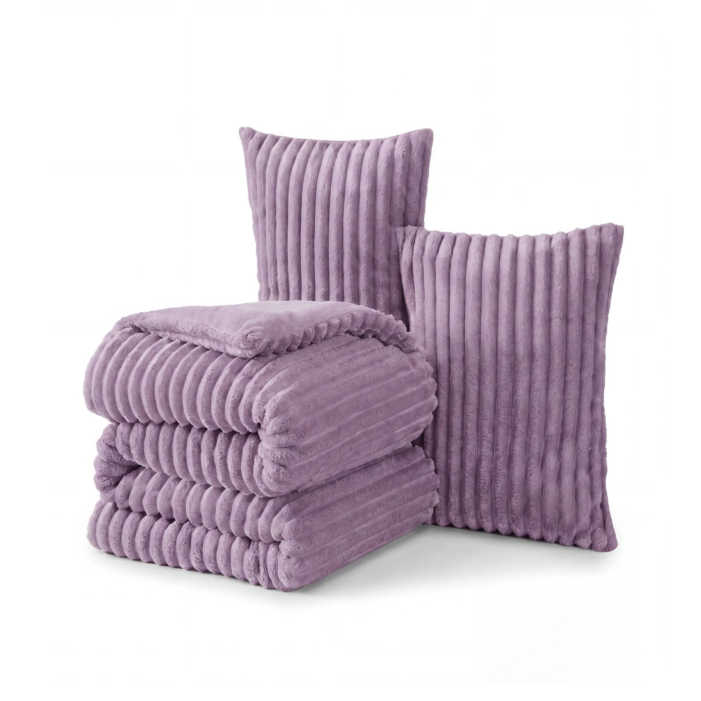 Striped Flannel Comforter Set
