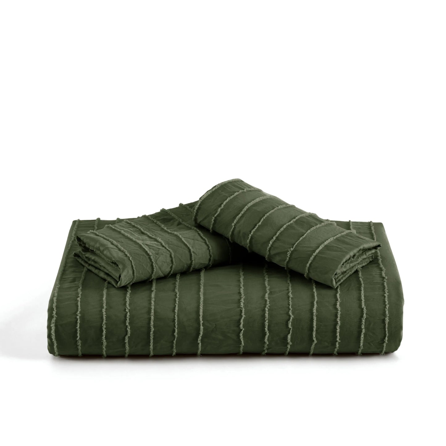Striped Tufted Embroidery Duvet Cover Set