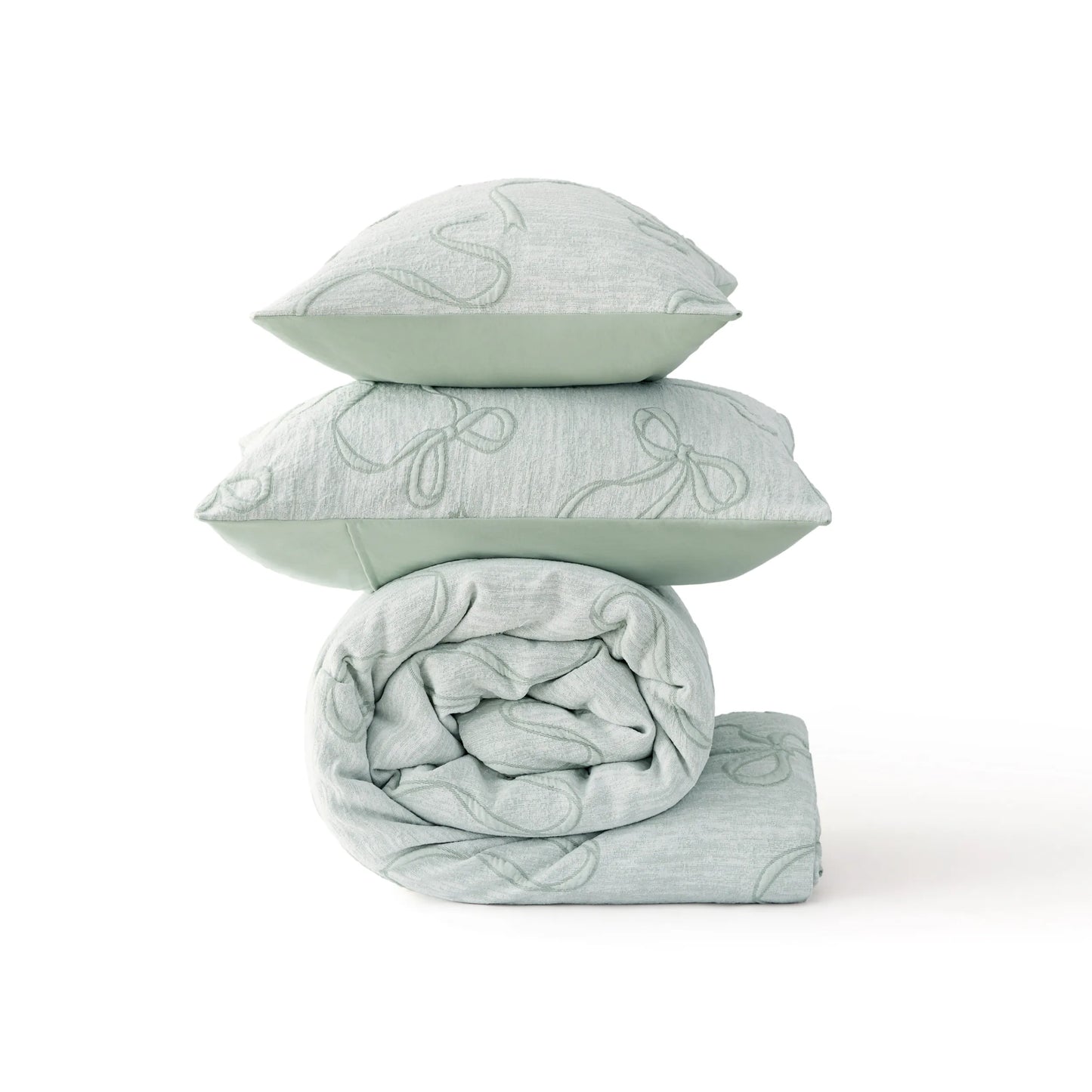 Graceful Bow Jacquard Comforter Set
