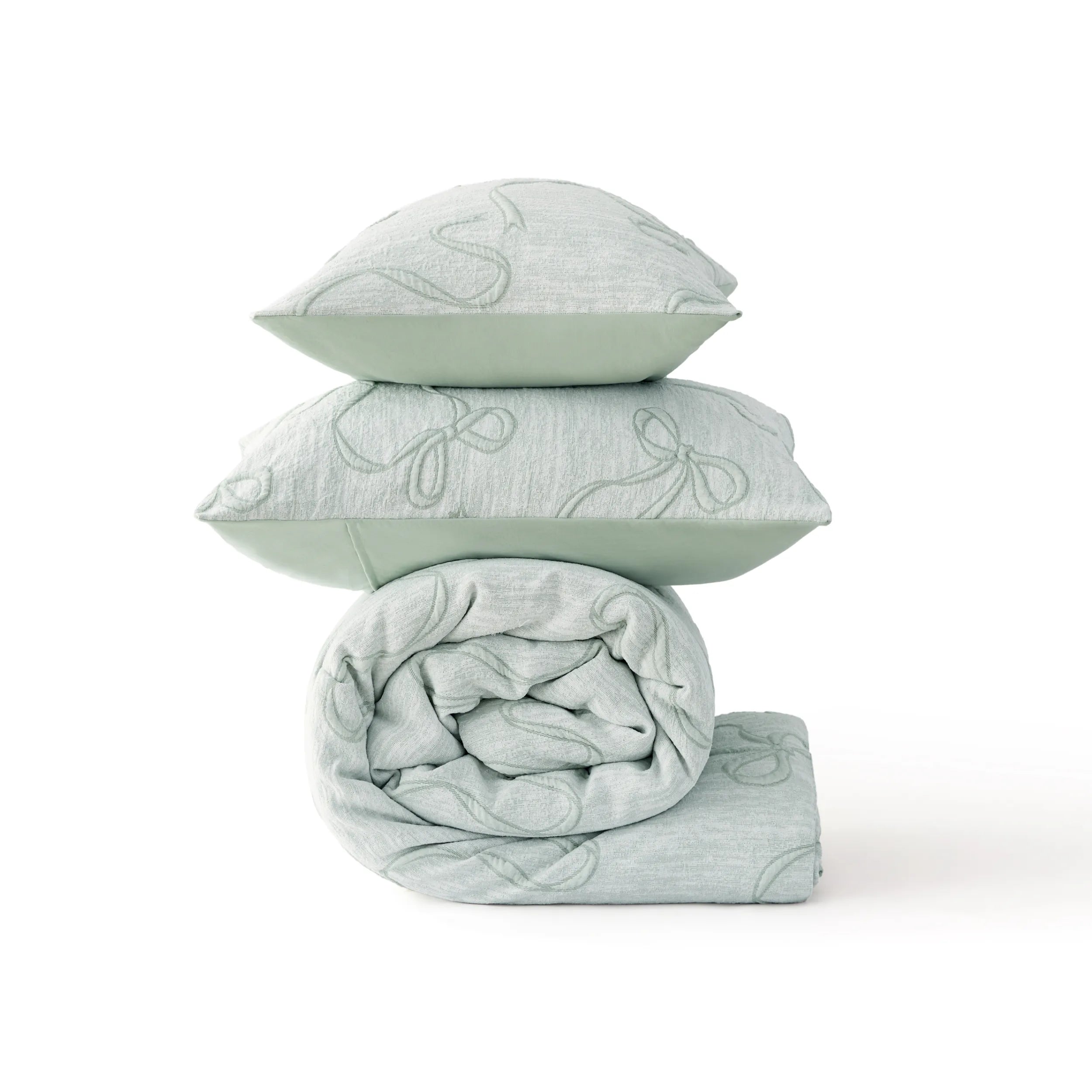 Graceful Bow Jacquard Comforter Set